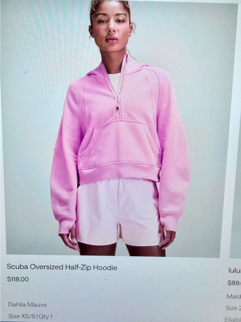 lululemon athletica Scuba Oversized Half-Zip Hoodie - Dahlia Mauve Pink